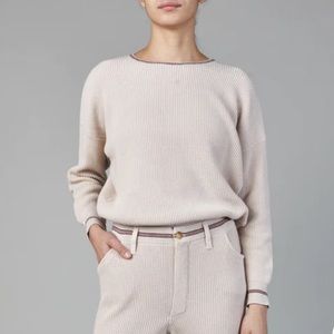 Still Here Knit Crewneck Sweater in Bone